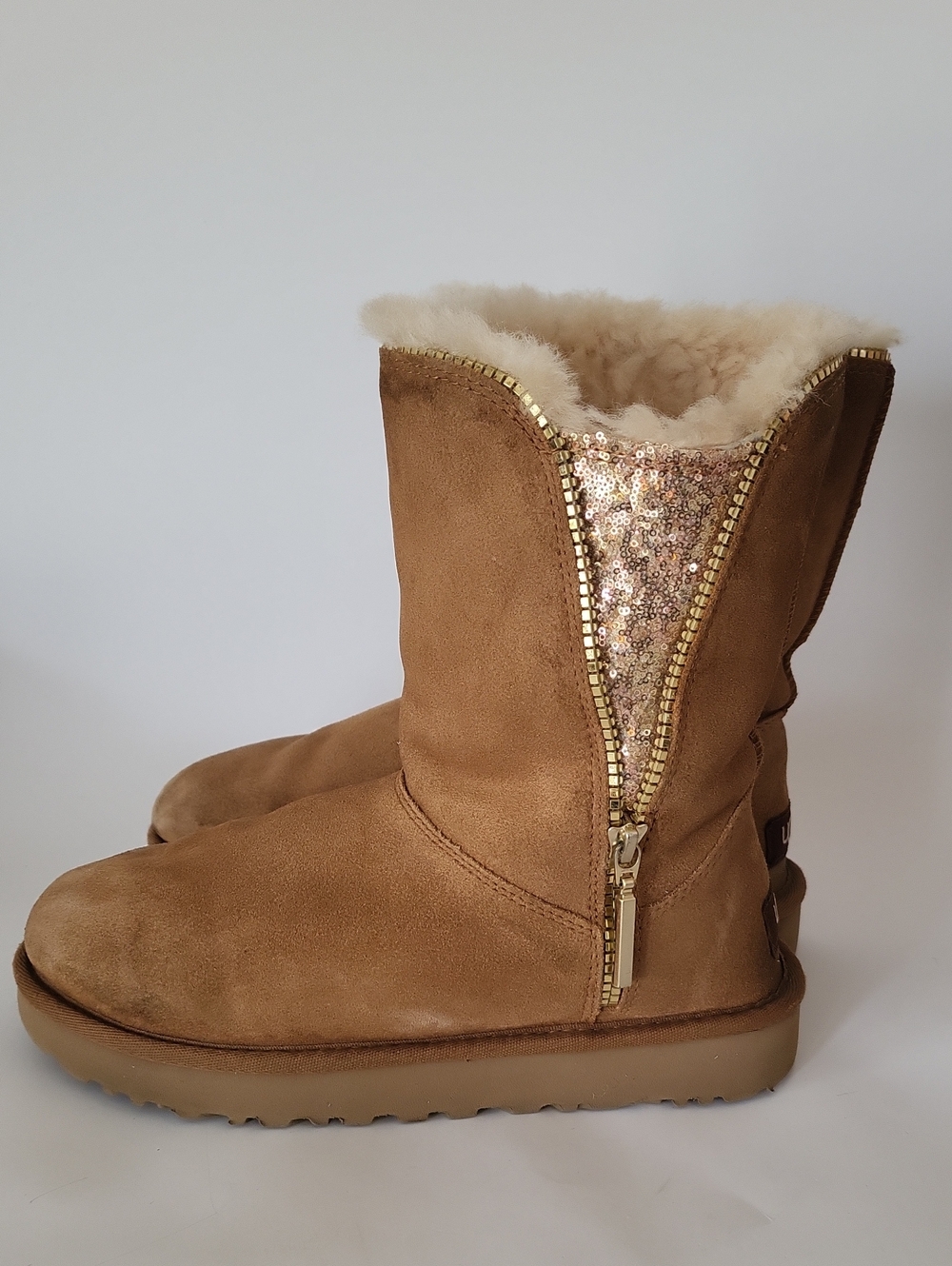 UGG Classic Zip Boot with Sequin Gusset, Water Resistant - Picture 3 of 7